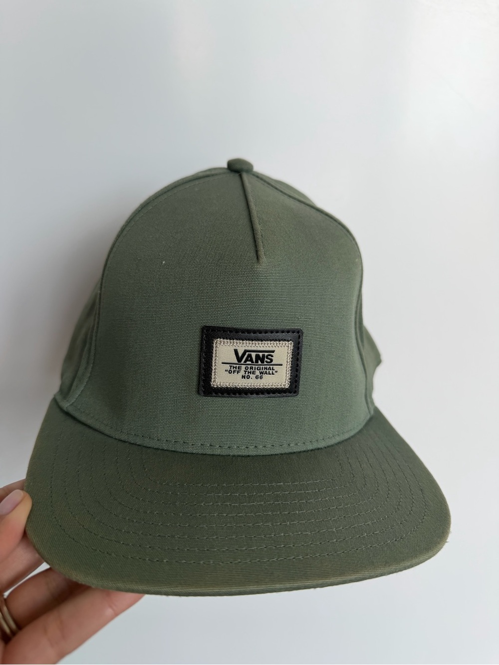 Vans Olive Green Patch Cap with Contrast Label